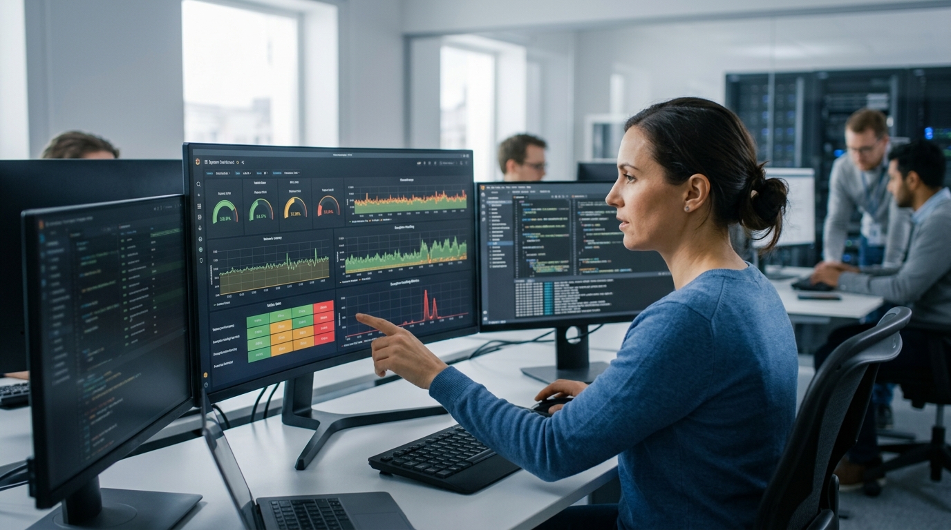Dashboard interface showing visible state and exception handling metrics