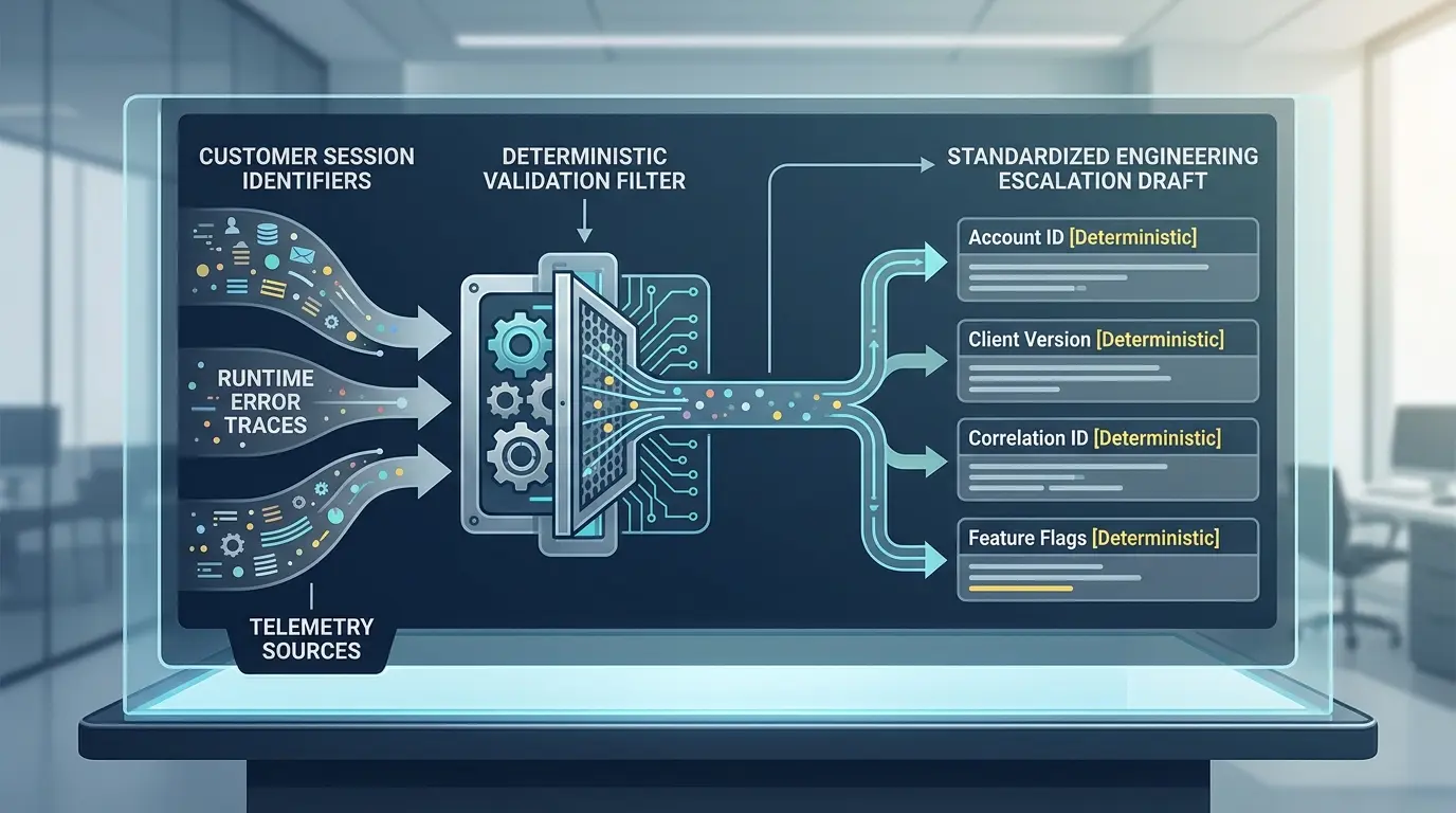 Structured telemetry pipeline schematic with deterministic extraction layers