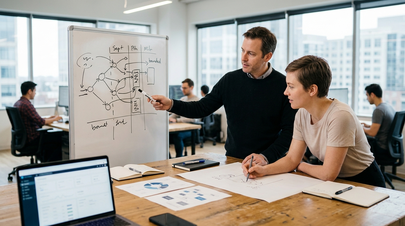 A diagram mapping technical options against business constraints