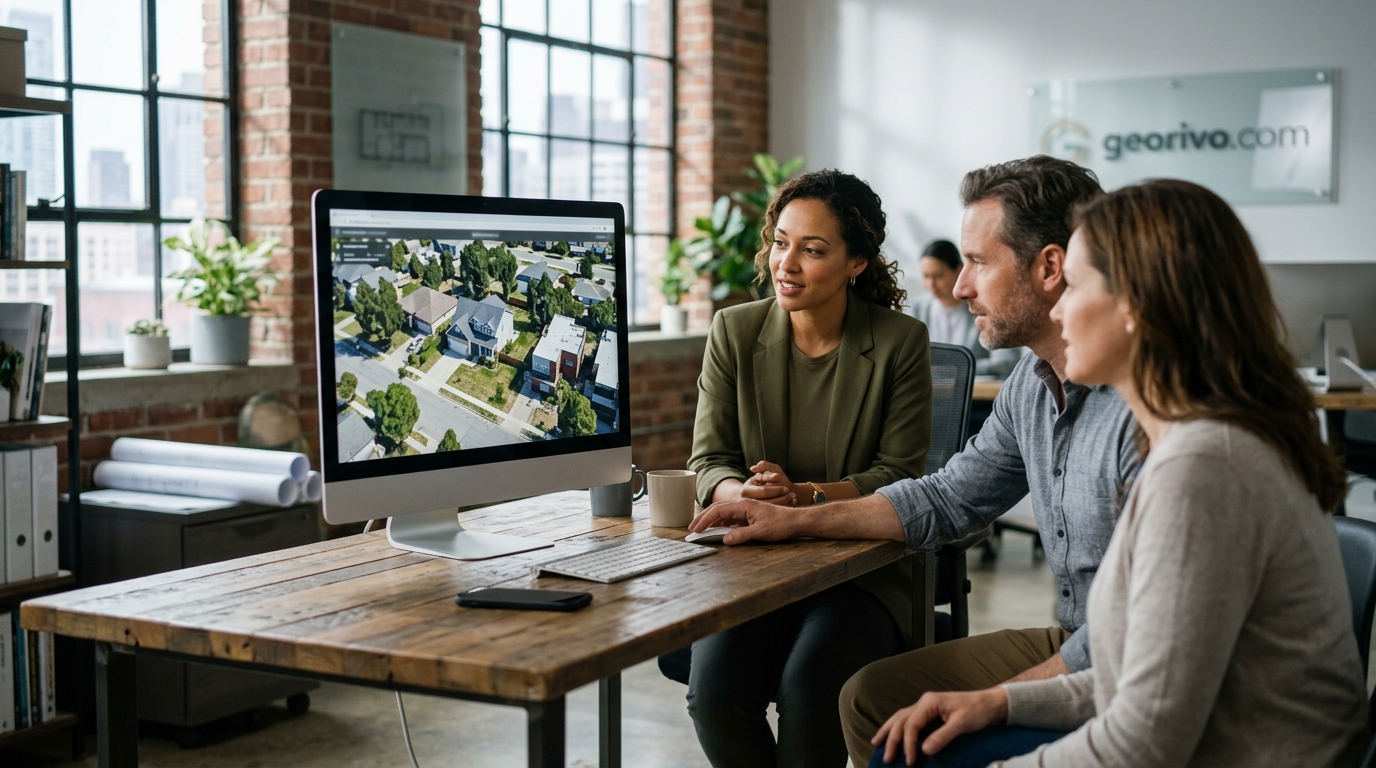 An interactive 3D location story embedded on a real estate listing website