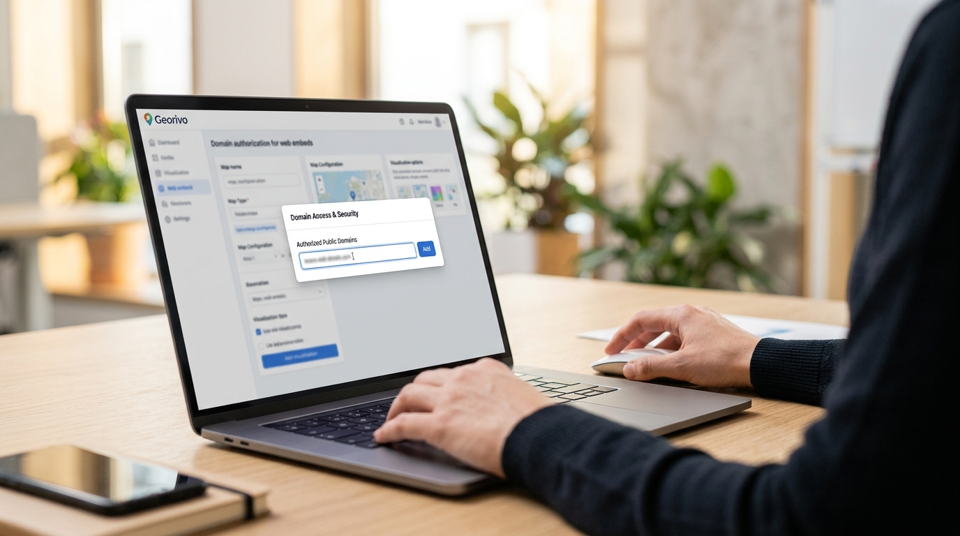 Georivo dashboard interface showing domain authorization settings