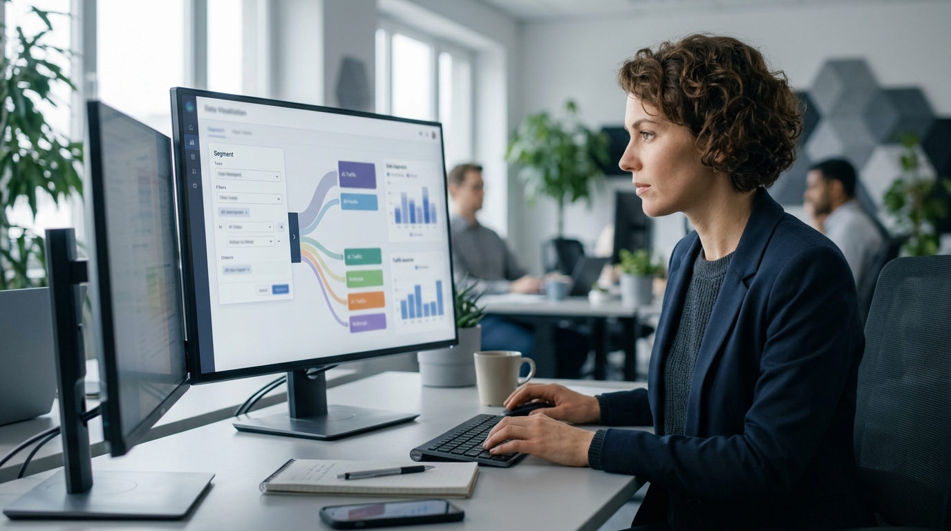 An example configuration of web analytics segments designed to isolate traffic from AI search engines.